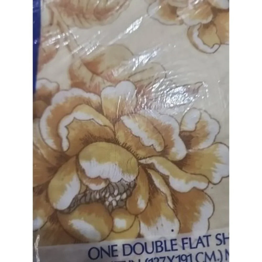 Vintage Danville Retro Double Flat Sheet Floral Pattern, No Iron, 81 X 96 In NEW